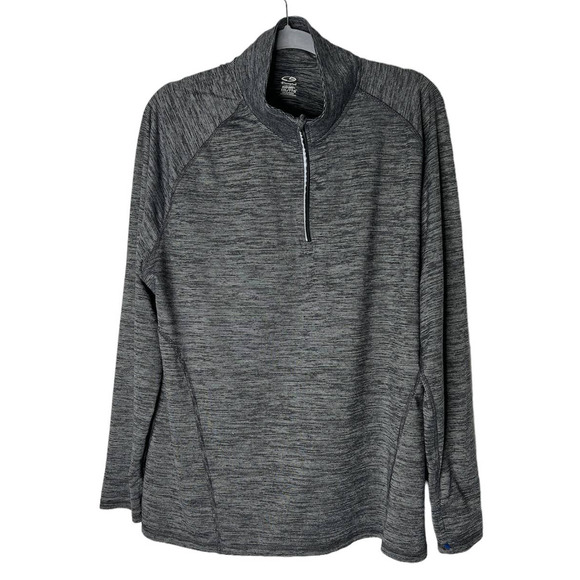 Champion Women's Duo Dry Top Size XXL in Black White Partial Zipper Funnel Neck - Picture 1 of 6